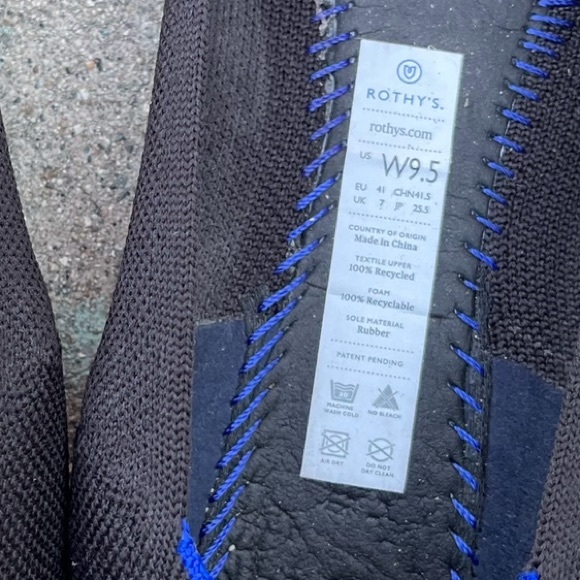 Rothy’s The Flat Rounded Toe Black Ballet Flats Women’s Size 9.5 preloved - Picture 5 of 6